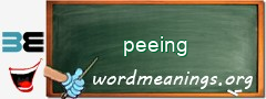 WordMeaning blackboard for peeing